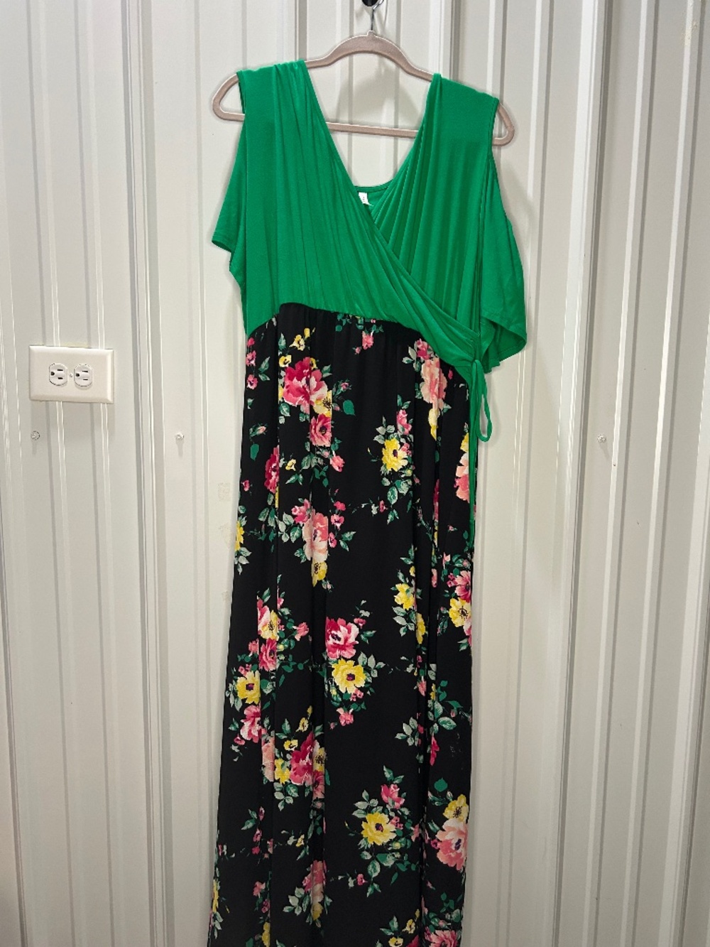Emerald floral maxi dress